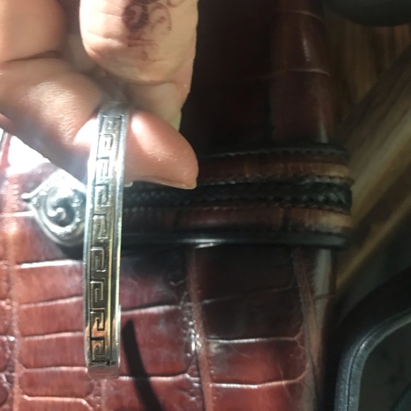 Sterling & 14k cuff bracelet - Picture 2 of 3